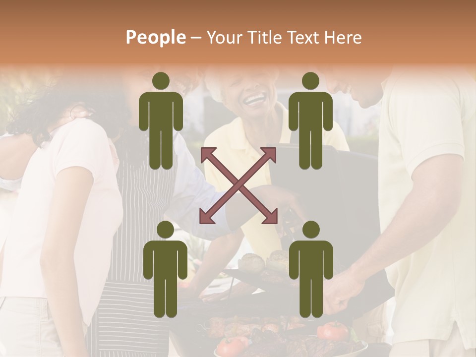 Family Enjoying A Barbeque PowerPoint Template