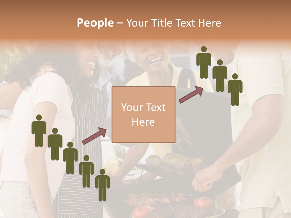 Family Enjoying A Barbeque PowerPoint Template