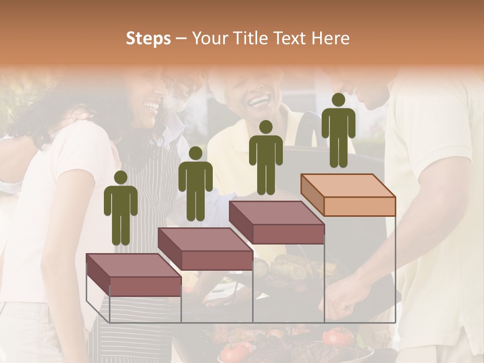 Family Enjoying A Barbeque PowerPoint Template