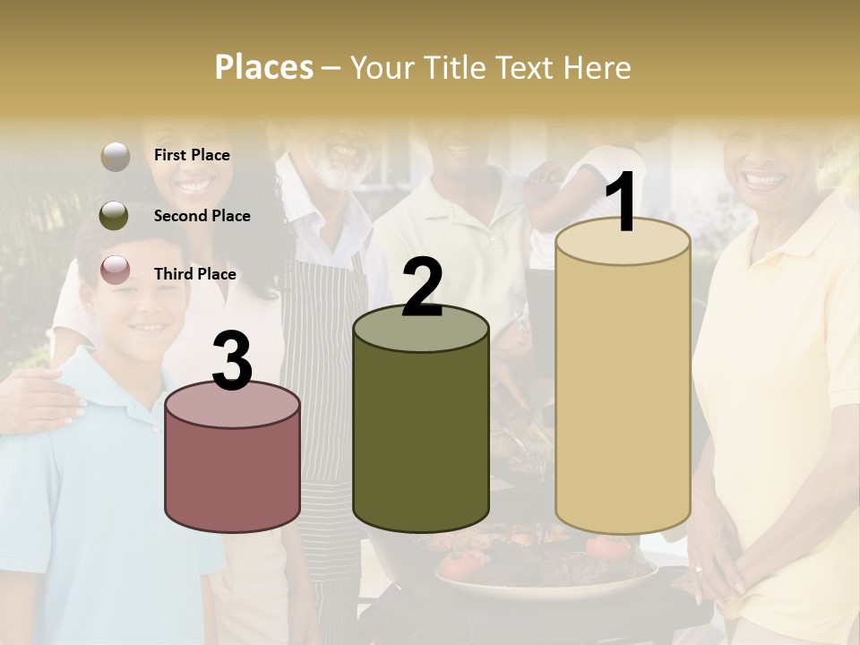 A Group Of People Standing Around A Grill PowerPoint Template