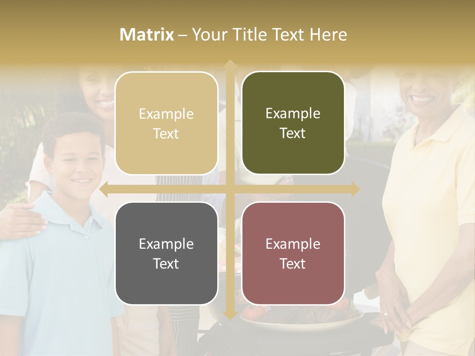 A Group Of People Standing Around A Grill PowerPoint Template