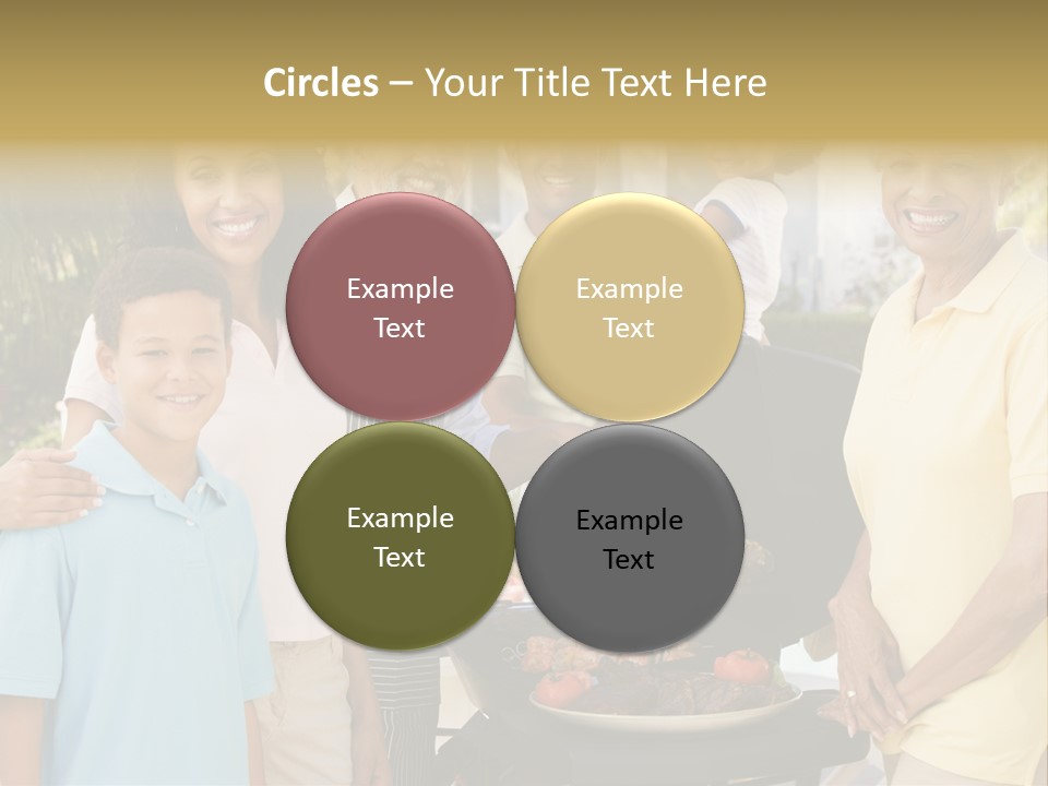 A Group Of People Standing Around A Grill PowerPoint Template