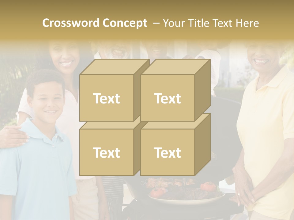 A Group Of People Standing Around A Grill PowerPoint Template