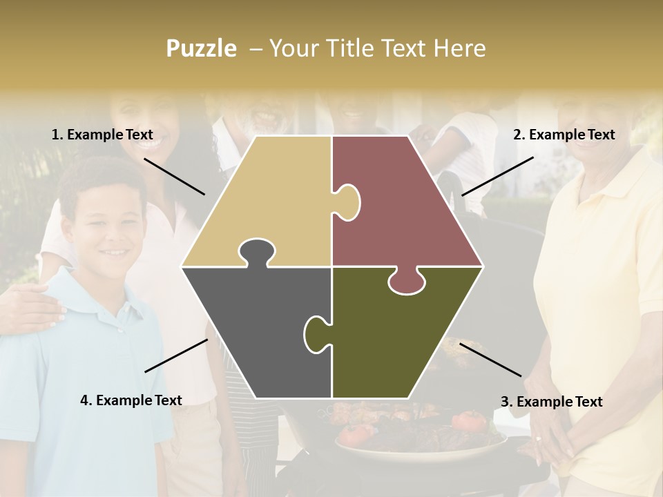 A Group Of People Standing Around A Grill PowerPoint Template