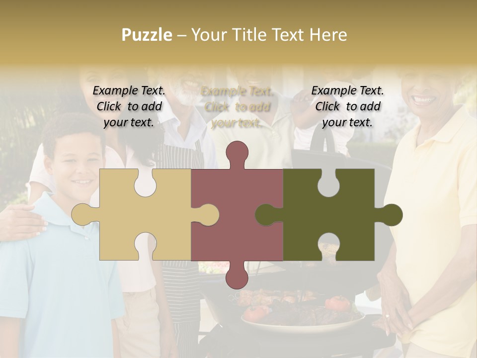 A Group Of People Standing Around A Grill PowerPoint Template