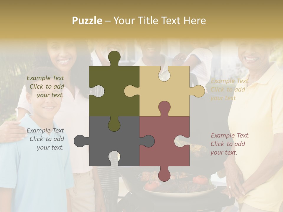 A Group Of People Standing Around A Grill PowerPoint Template