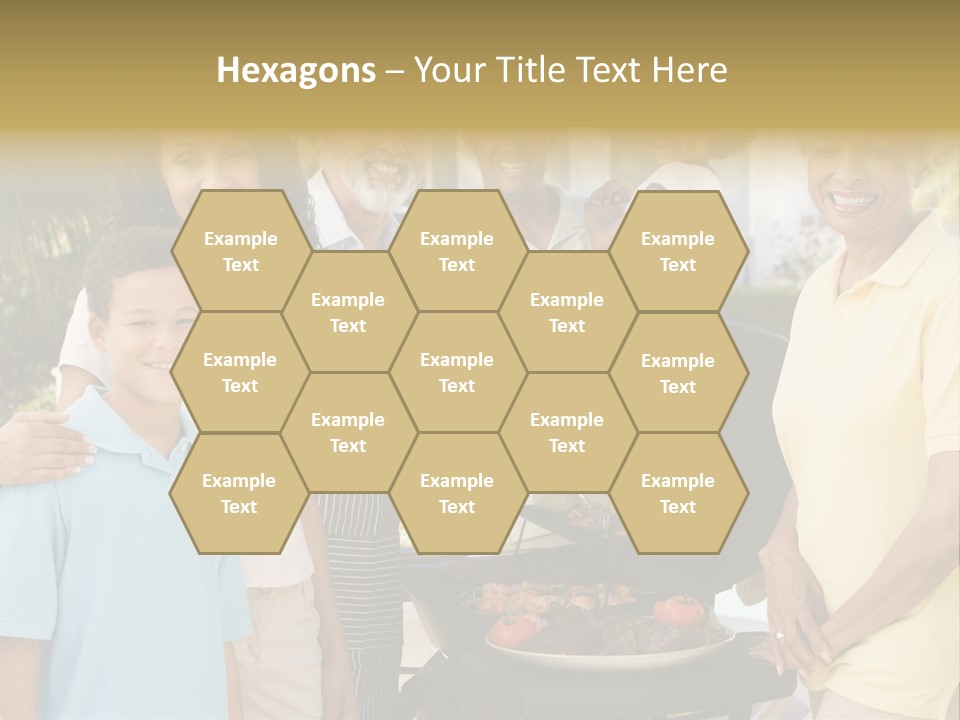 A Group Of People Standing Around A Grill PowerPoint Template