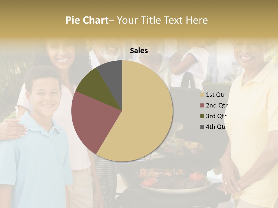 A Group Of People Standing Around A Grill PowerPoint Template