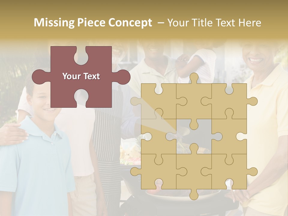 A Group Of People Standing Around A Grill PowerPoint Template