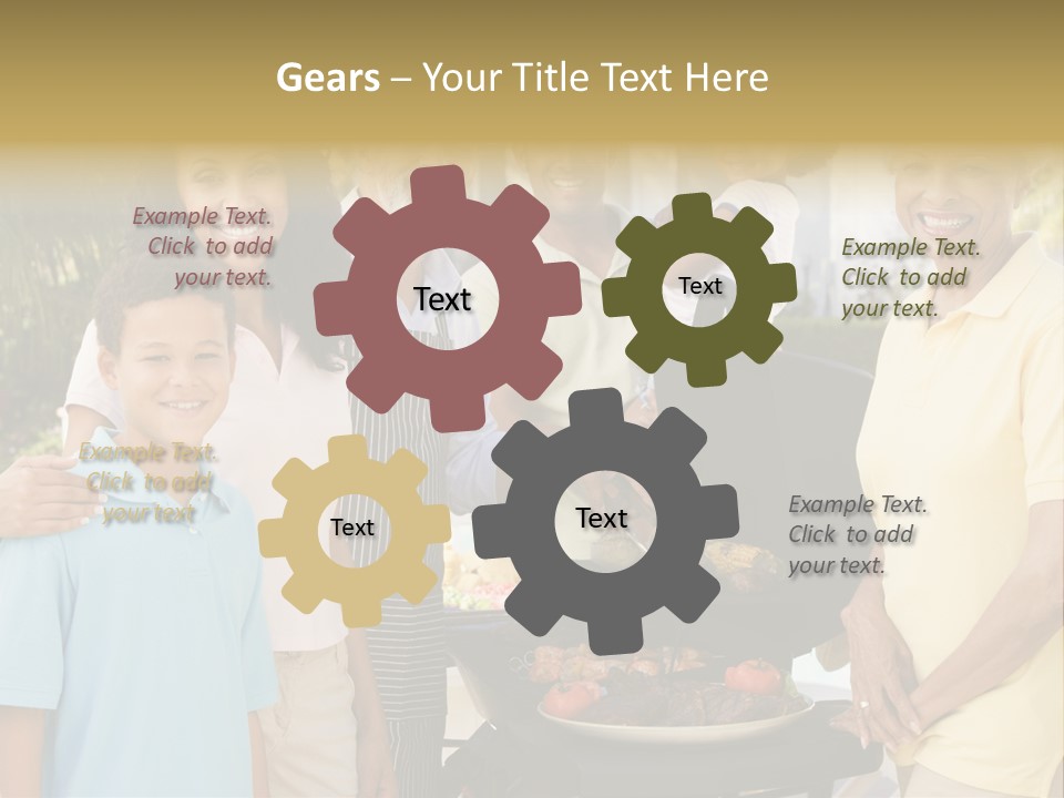 A Group Of People Standing Around A Grill PowerPoint Template