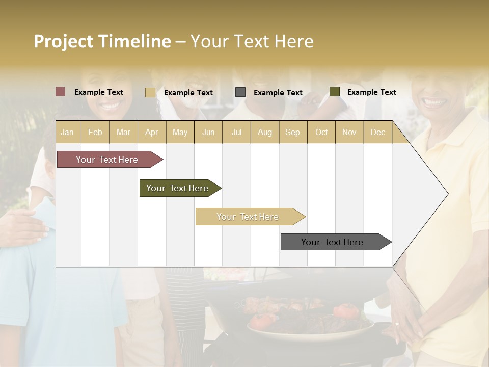 A Group Of People Standing Around A Grill PowerPoint Template