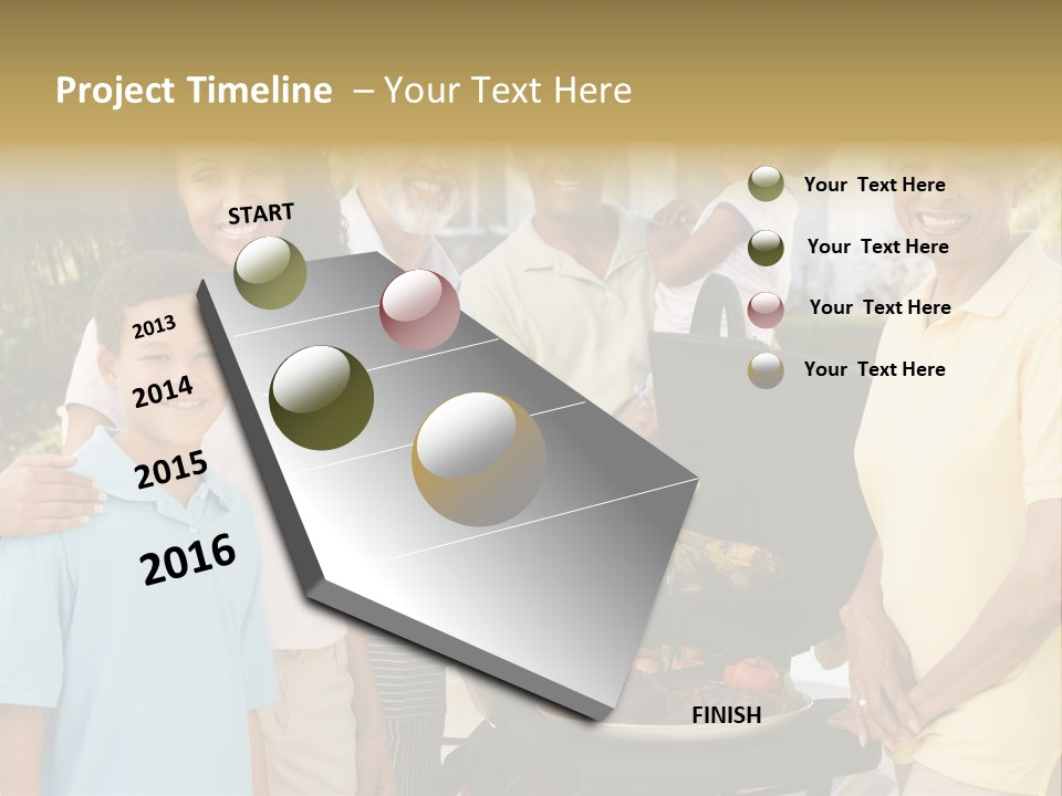 A Group Of People Standing Around A Grill PowerPoint Template