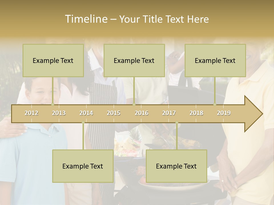 A Group Of People Standing Around A Grill PowerPoint Template