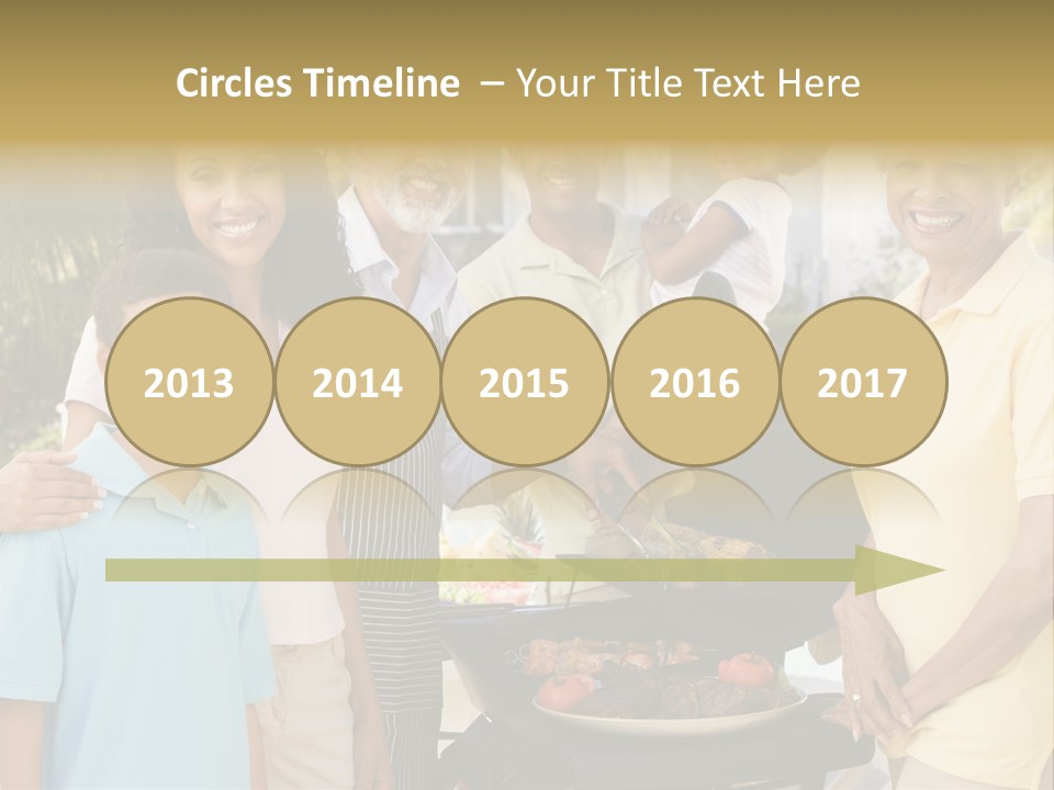 A Group Of People Standing Around A Grill PowerPoint Template