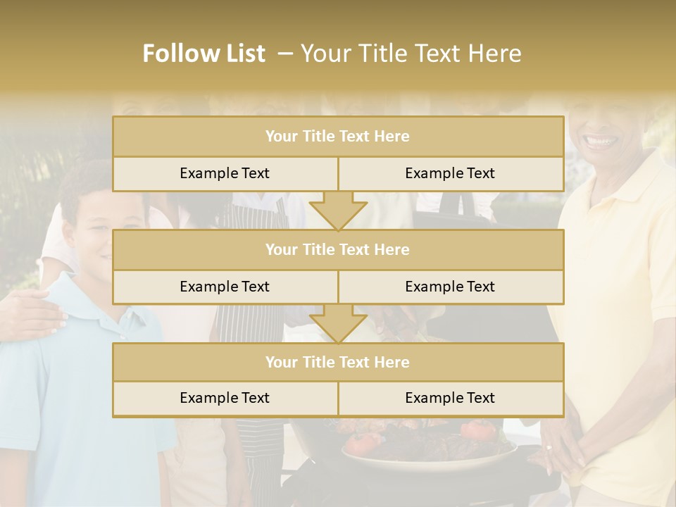 A Group Of People Standing Around A Grill PowerPoint Template