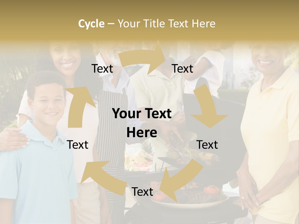 A Group Of People Standing Around A Grill PowerPoint Template