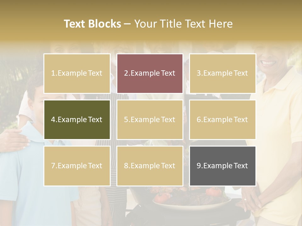 A Group Of People Standing Around A Grill PowerPoint Template