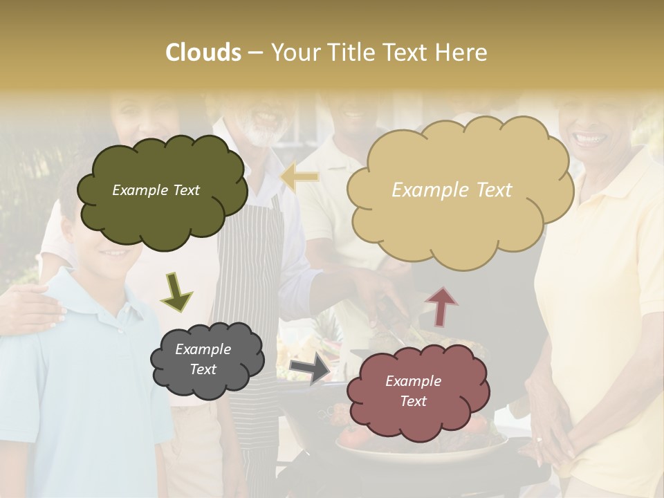 A Group Of People Standing Around A Grill PowerPoint Template