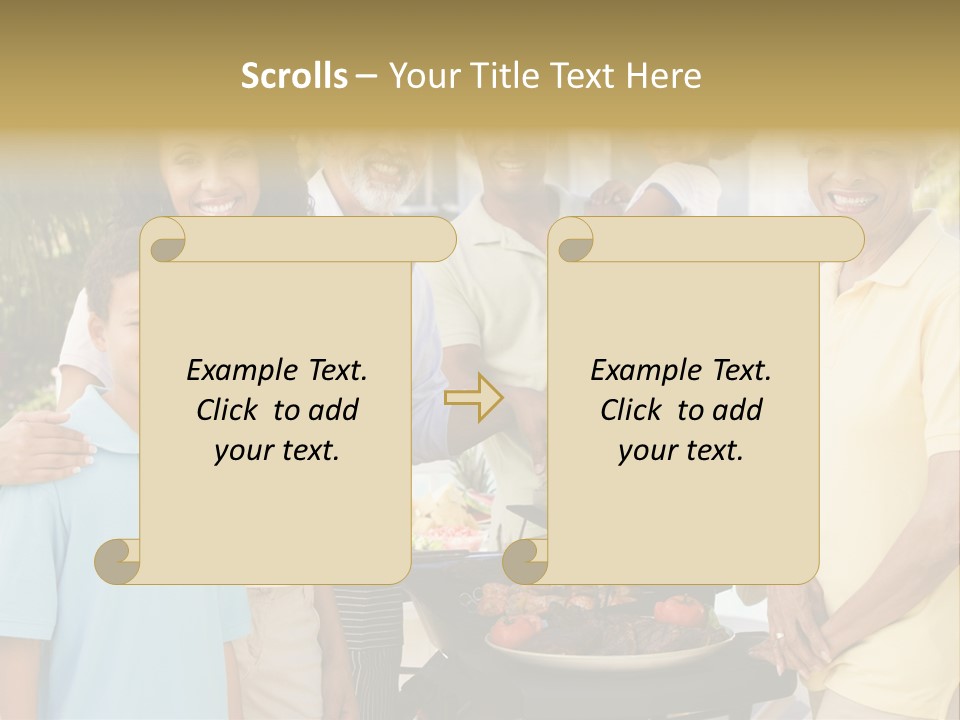 A Group Of People Standing Around A Grill PowerPoint Template