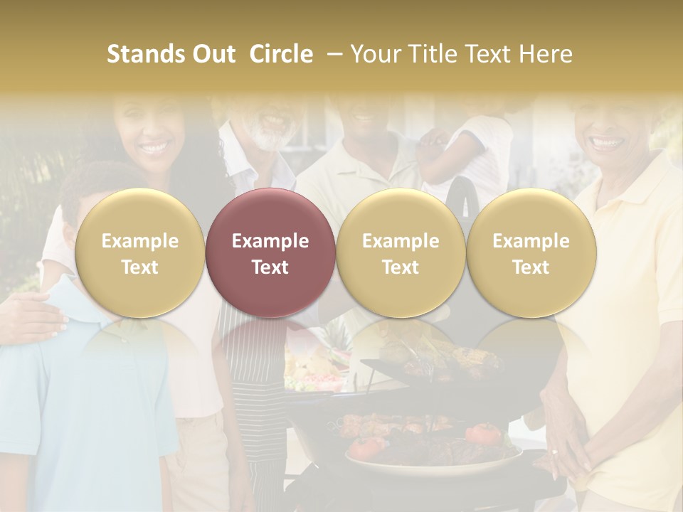 A Group Of People Standing Around A Grill PowerPoint Template