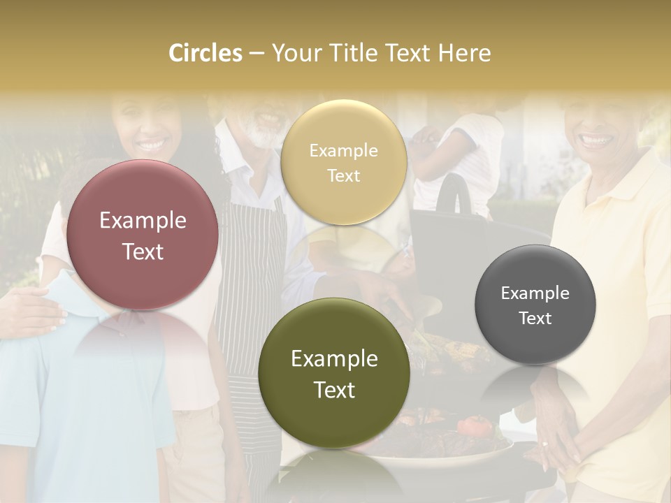 A Group Of People Standing Around A Grill PowerPoint Template