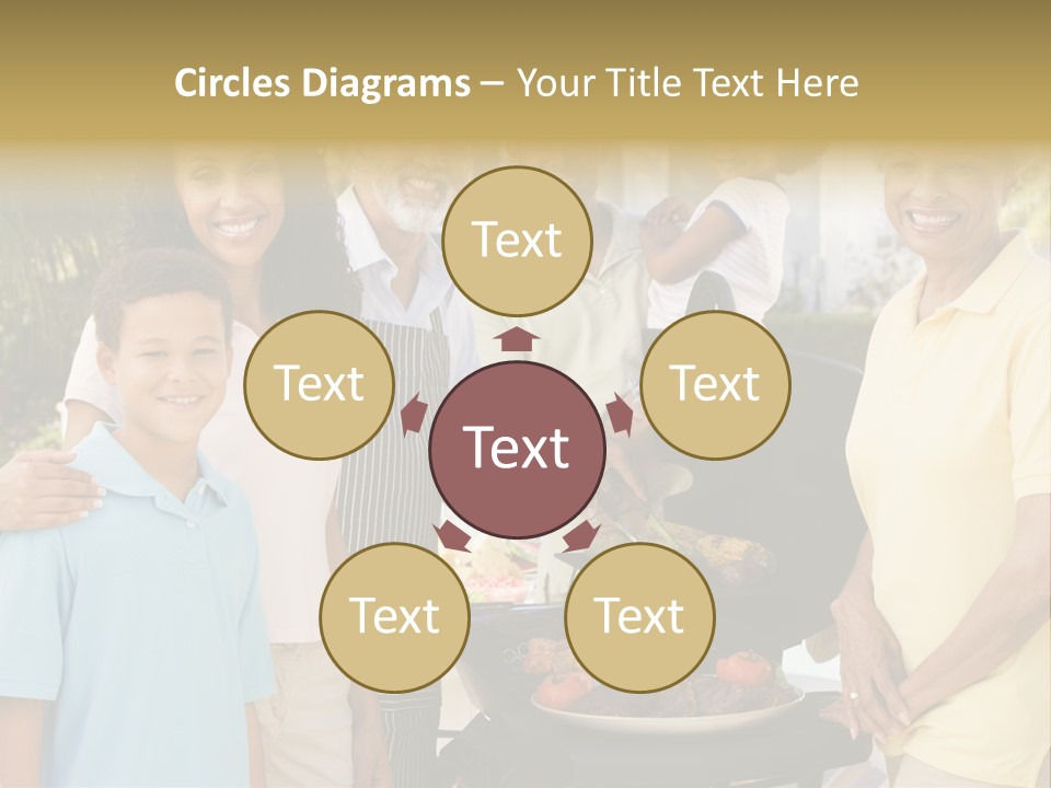 A Group Of People Standing Around A Grill PowerPoint Template