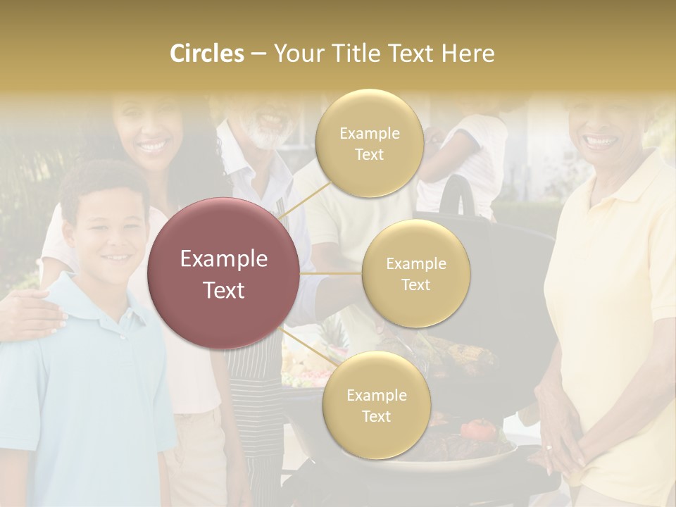 A Group Of People Standing Around A Grill PowerPoint Template