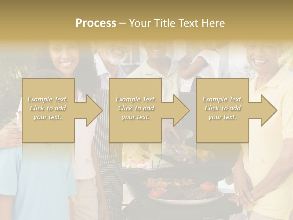 A Group Of People Standing Around A Grill PowerPoint Template