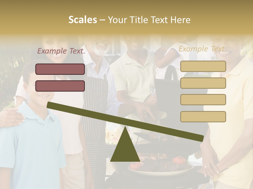 A Group Of People Standing Around A Grill PowerPoint Template