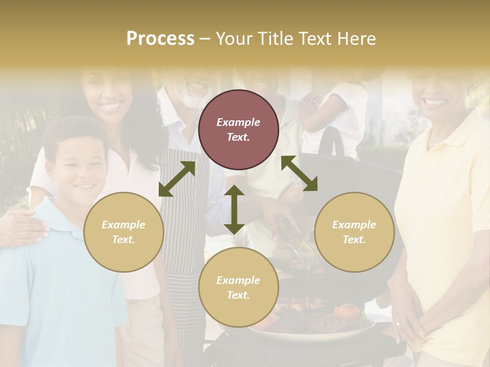 A Group Of People Standing Around A Grill PowerPoint Template