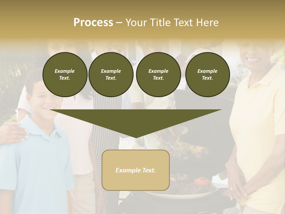 A Group Of People Standing Around A Grill PowerPoint Template