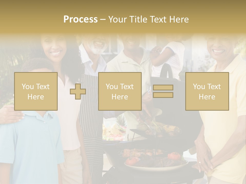 A Group Of People Standing Around A Grill PowerPoint Template