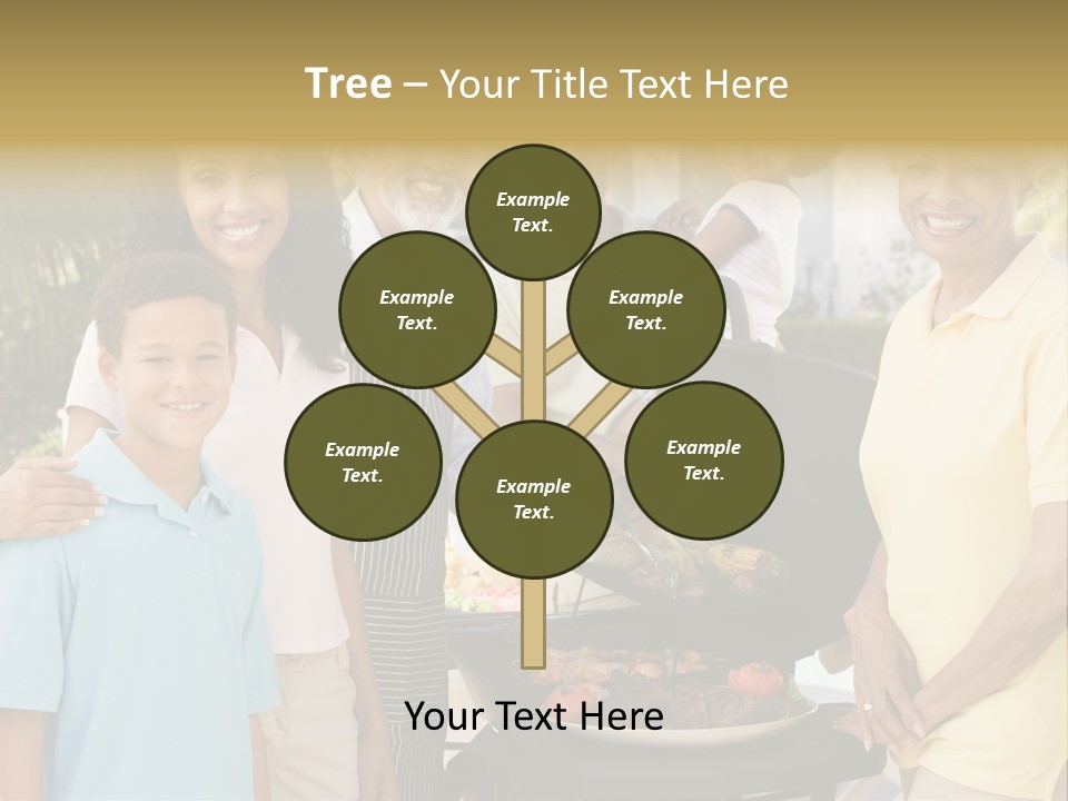 A Group Of People Standing Around A Grill PowerPoint Template