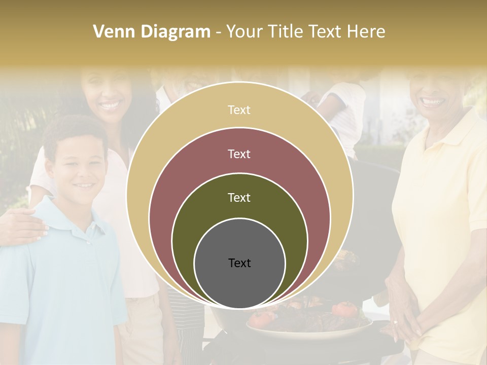A Group Of People Standing Around A Grill PowerPoint Template