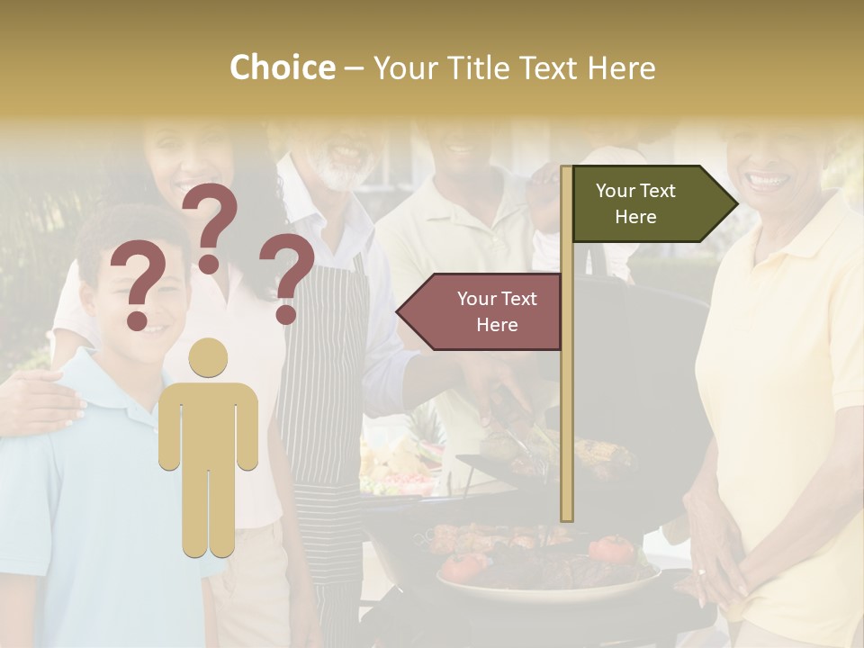 A Group Of People Standing Around A Grill PowerPoint Template