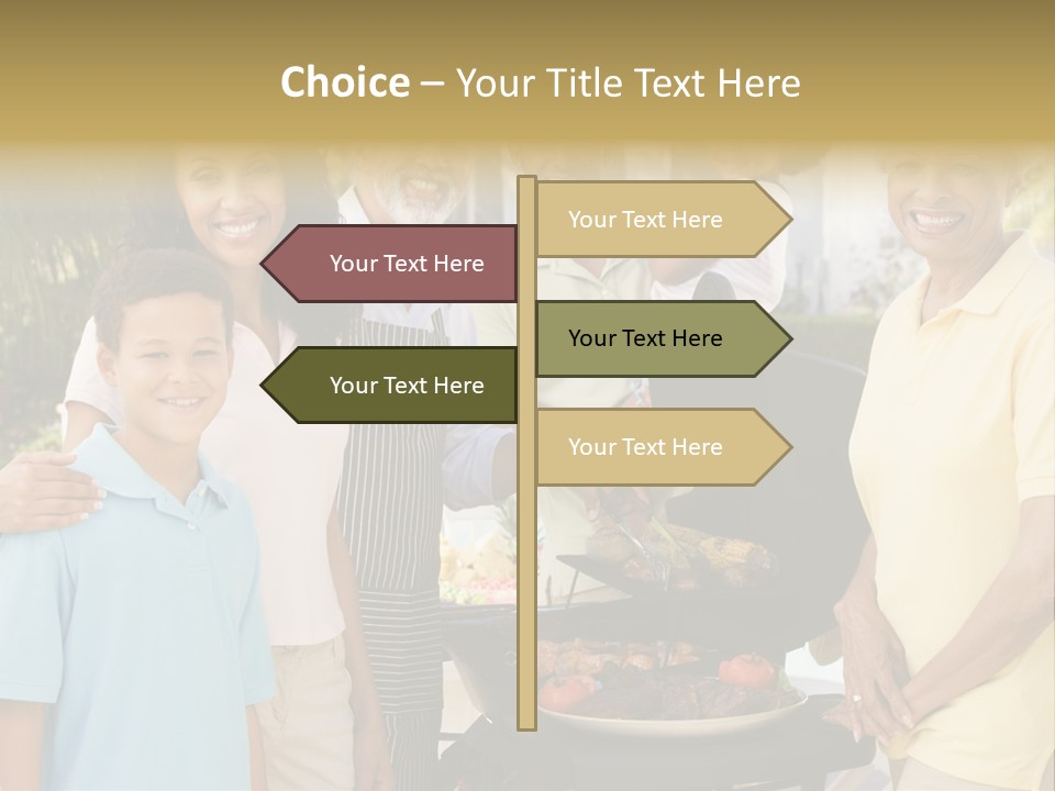 A Group Of People Standing Around A Grill PowerPoint Template