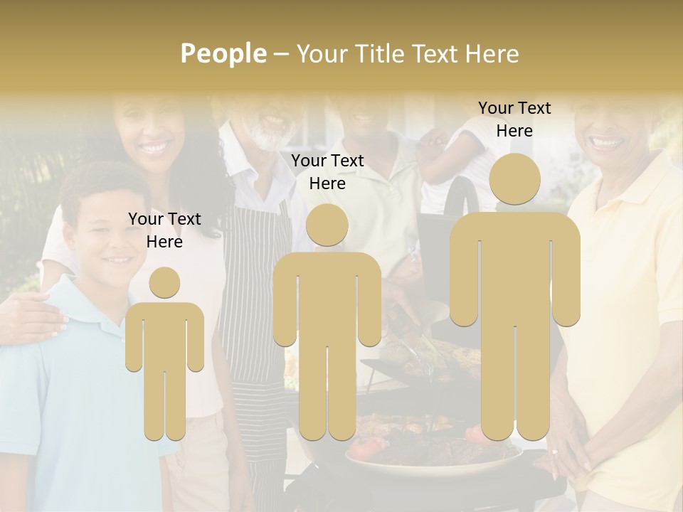 A Group Of People Standing Around A Grill PowerPoint Template