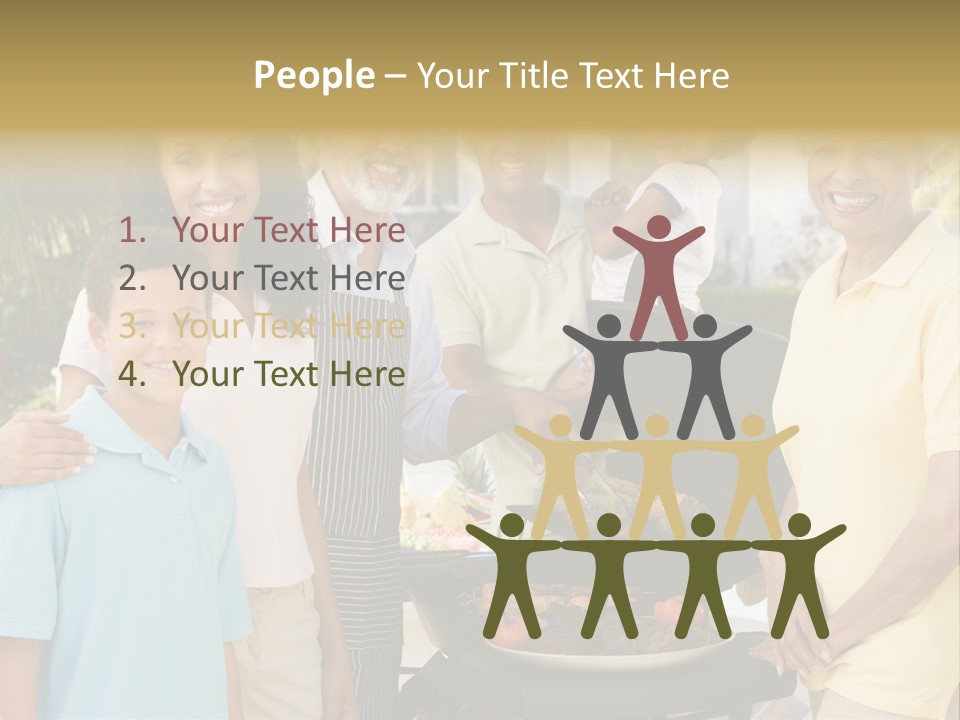 A Group Of People Standing Around A Grill PowerPoint Template