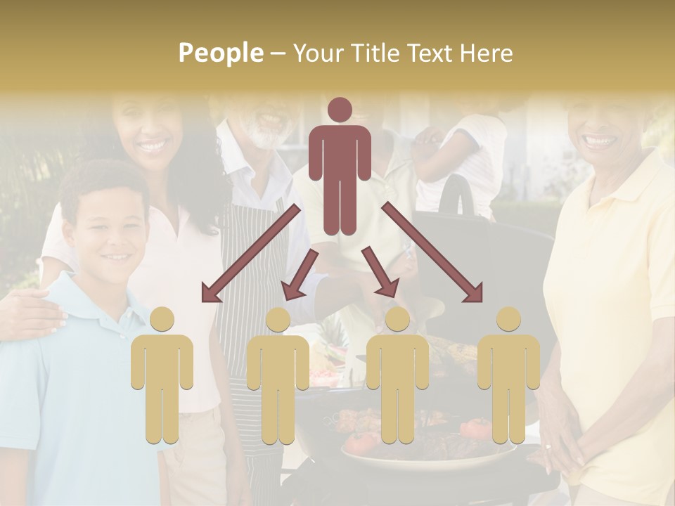 A Group Of People Standing Around A Grill PowerPoint Template
