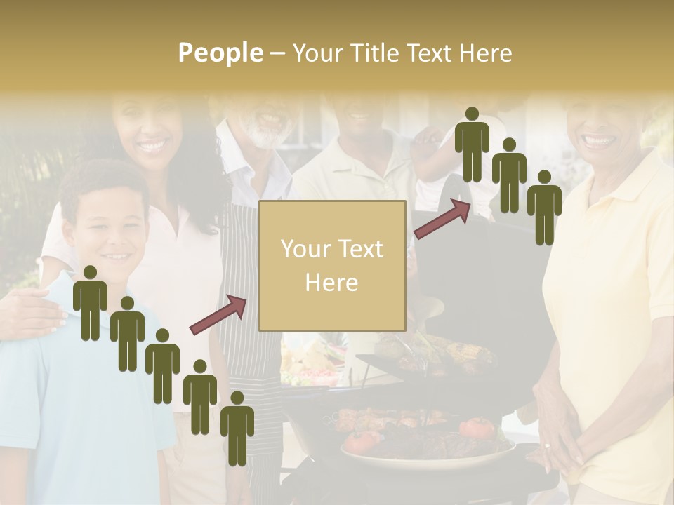 A Group Of People Standing Around A Grill PowerPoint Template