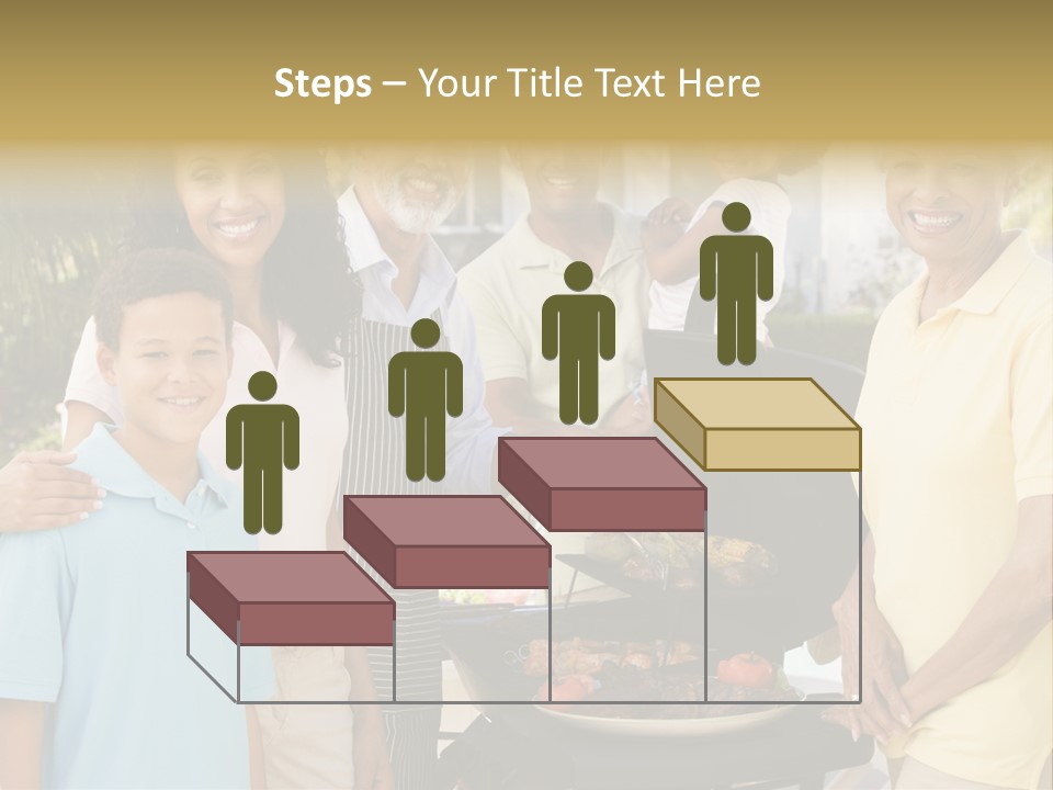 A Group Of People Standing Around A Grill PowerPoint Template