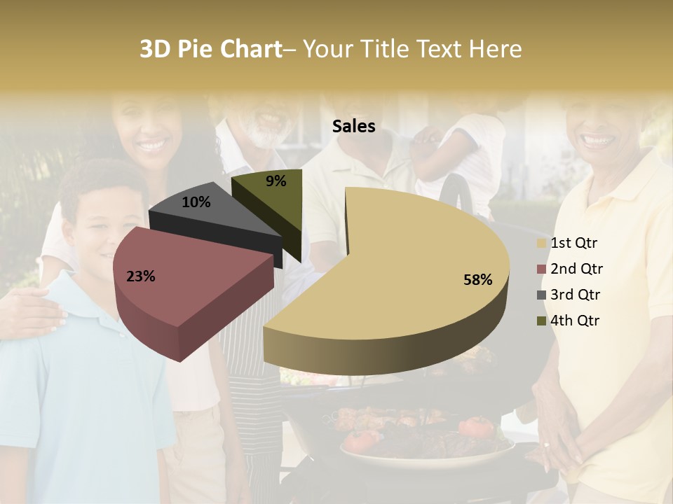 A Group Of People Standing Around A Grill PowerPoint Template