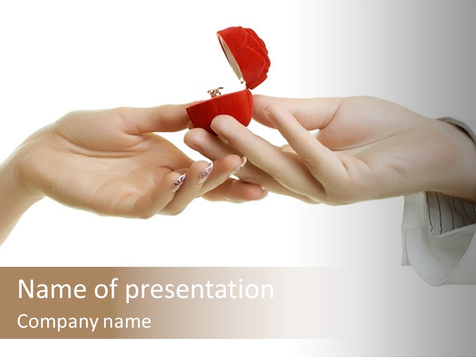 A Couple Of Hands Holding A Piece Of Red Paper PowerPoint Template
