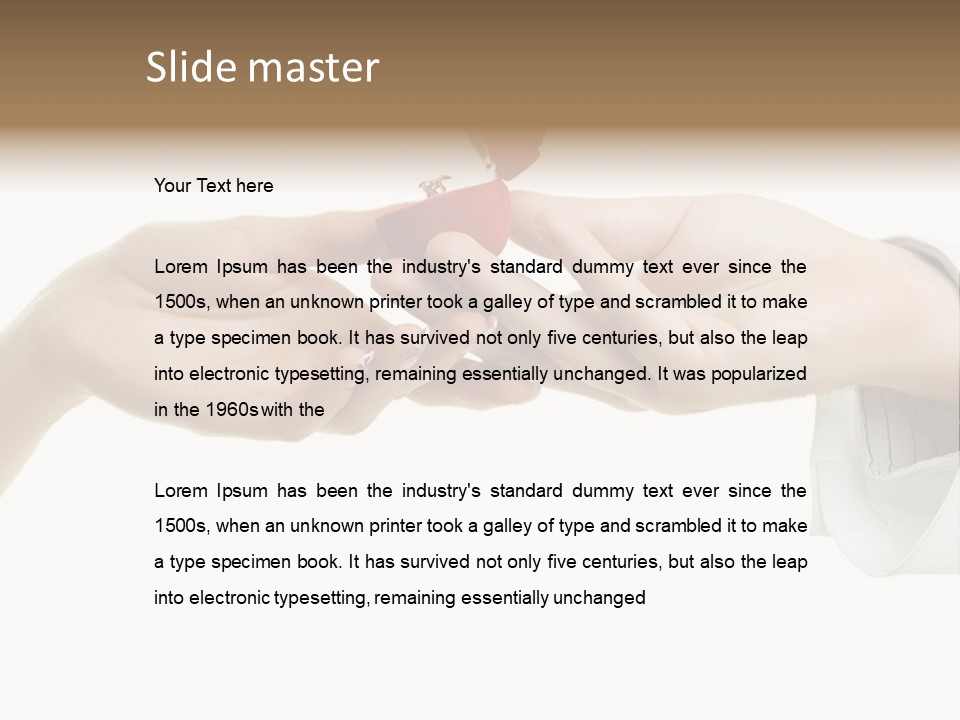 A Couple Of Hands Holding A Piece Of Red Paper PowerPoint Template