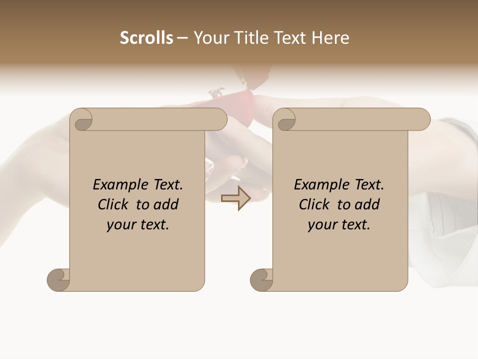 A Couple Of Hands Holding A Piece Of Red Paper PowerPoint Template