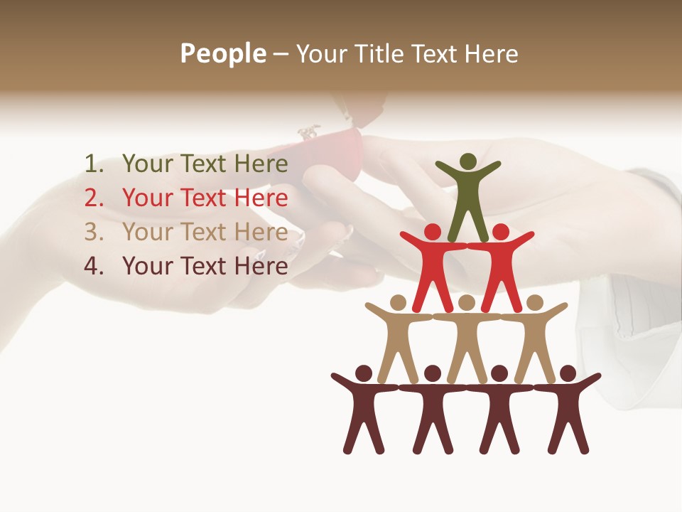 A Couple Of Hands Holding A Piece Of Red Paper PowerPoint Template