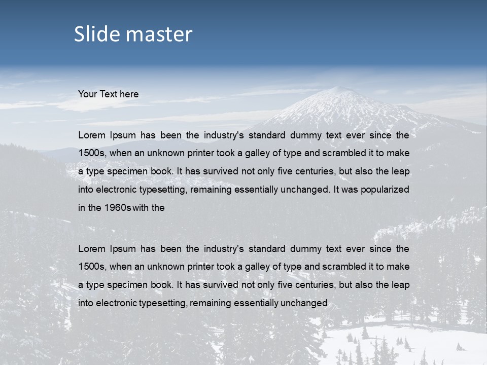Mt. Bachelor In Oregon PowerPoint Template