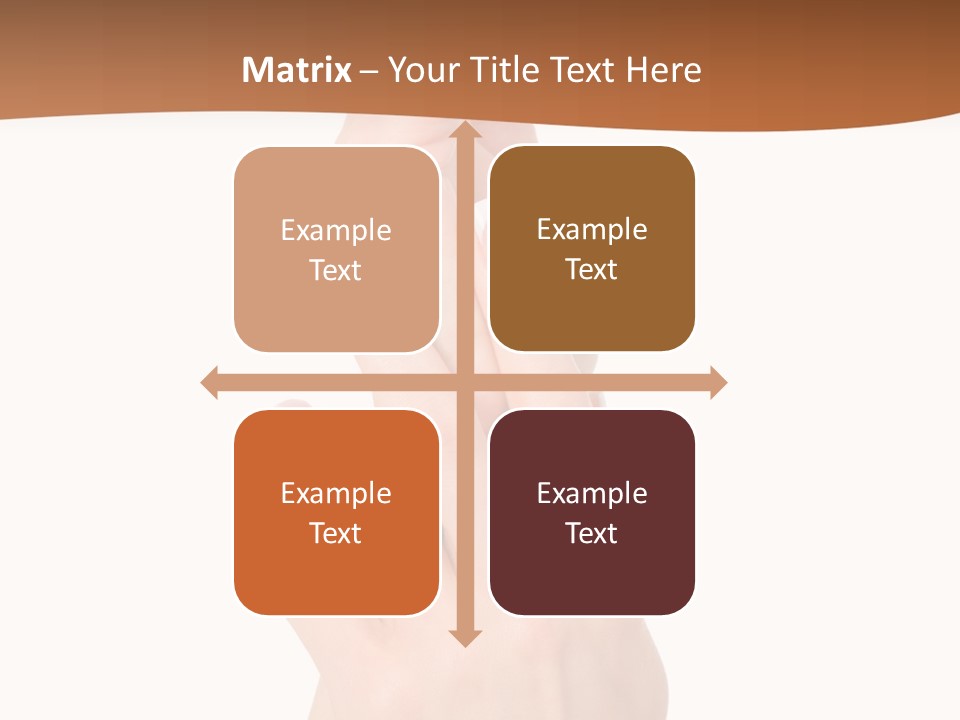 Two Hands Reaching Up To Each Other With A Brown Background PowerPoint Template