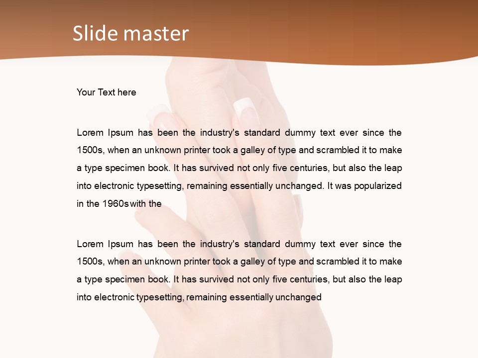 Two Hands Reaching Up To Each Other With A Brown Background PowerPoint Template
