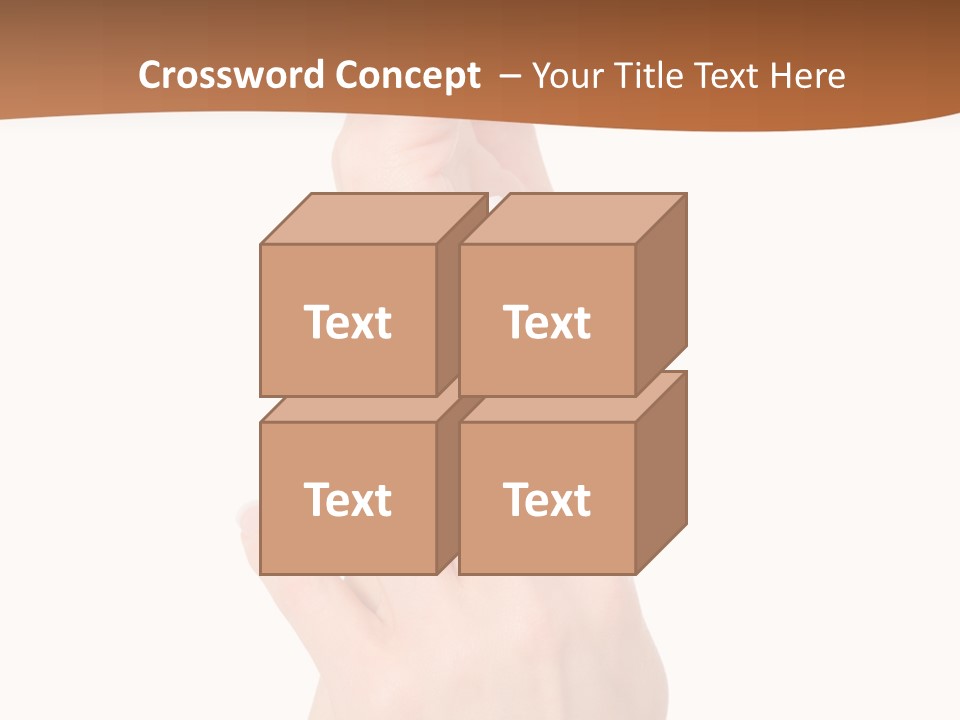 Two Hands Reaching Up To Each Other With A Brown Background PowerPoint Template